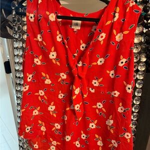 CAbi Red Floral Women's Top